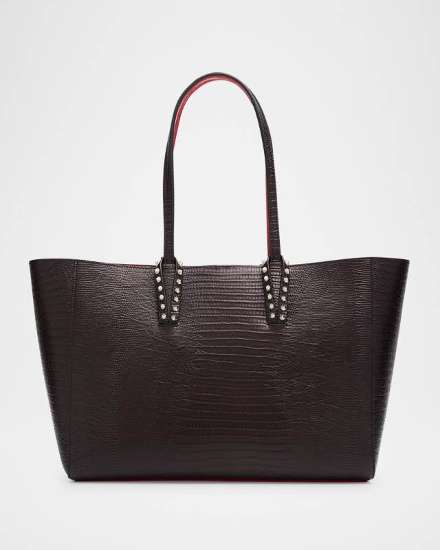 Cabata Small Tote Bag in Lizard-Embossed Leather